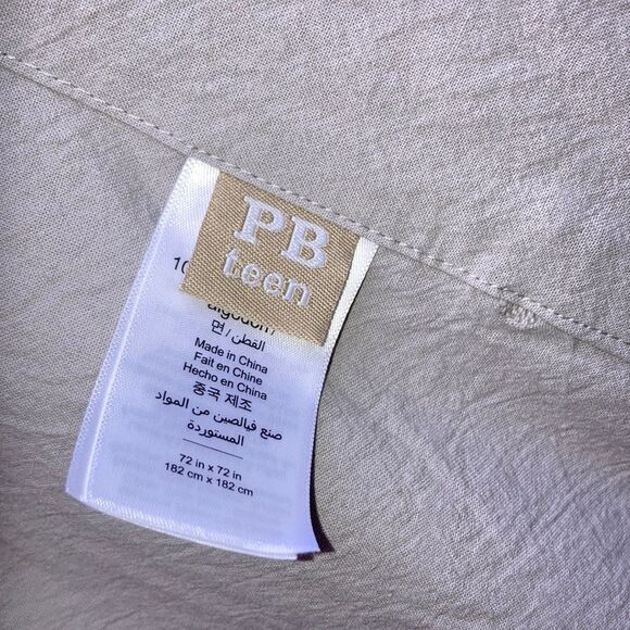 POTTERY BARN TEEN Shower Curtain Gray Tufted Dot Cotton Circles 72 x 72 inches - Picture 5 of 9